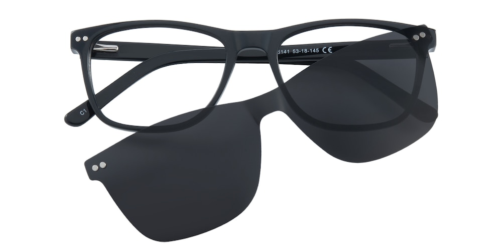 Aurek Black Rectangle Acetate Eyeglasses