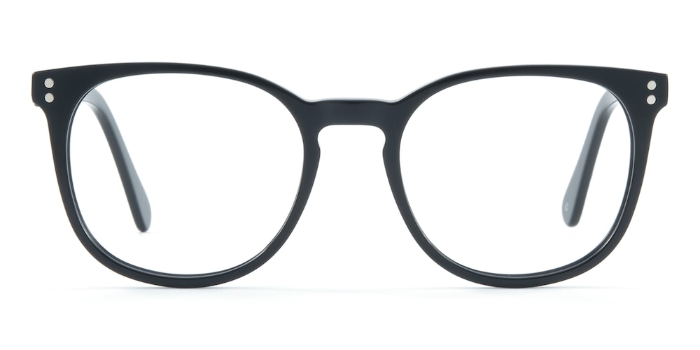 Callan Black Oval Acetate Eyeglasses