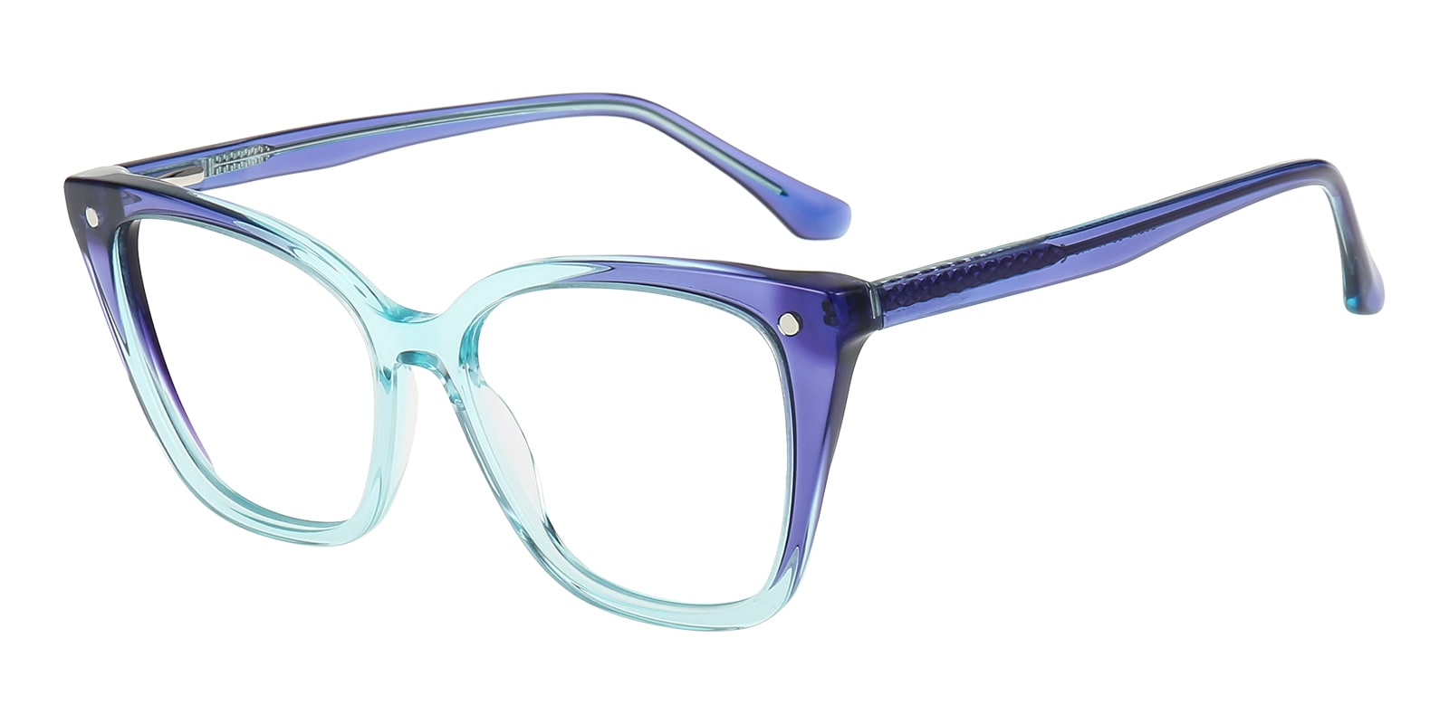 Kent Cat Eye Blue Eyeglasses with Clip-on Sunglasses | Glassesshop