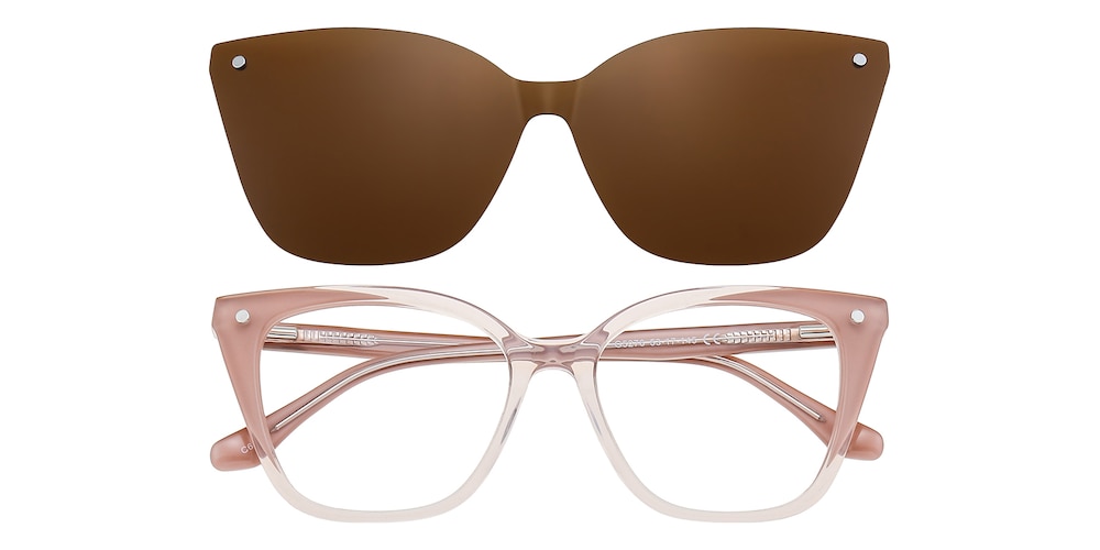 Kent Crystal/Pink Cat Eye Acetate Eyeglasses