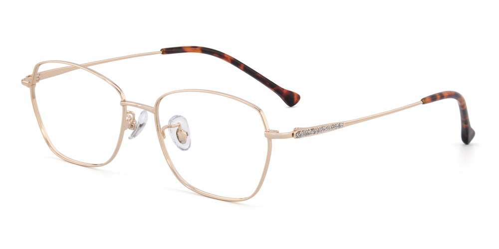 Nico Golden Rectangle Titanium Eyeglasses