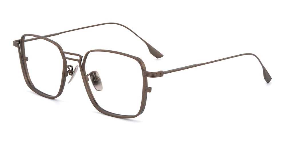 Jonas Bronze/Brown Rectangle Titanium Eyeglasses