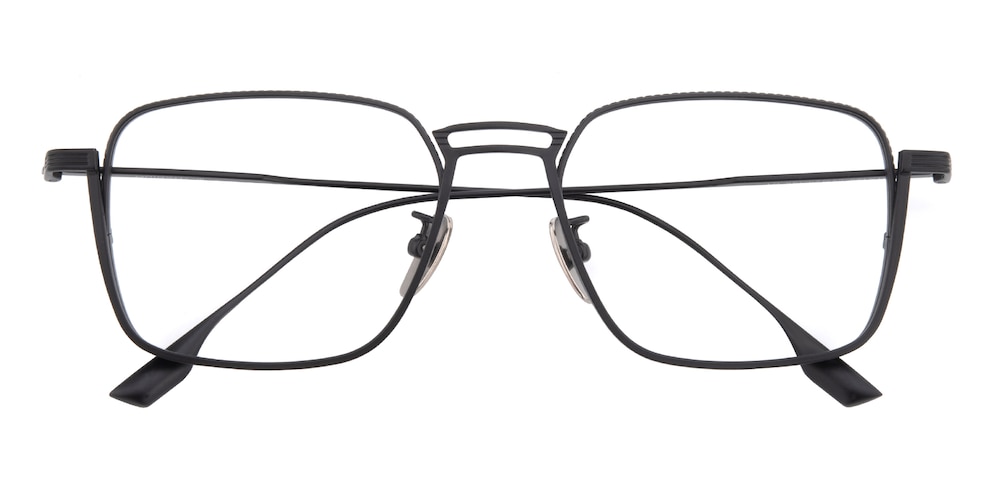 Jonas Black Rectangle Titanium Eyeglasses