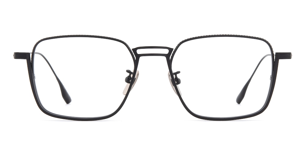 Jonas Black Rectangle Titanium Eyeglasses