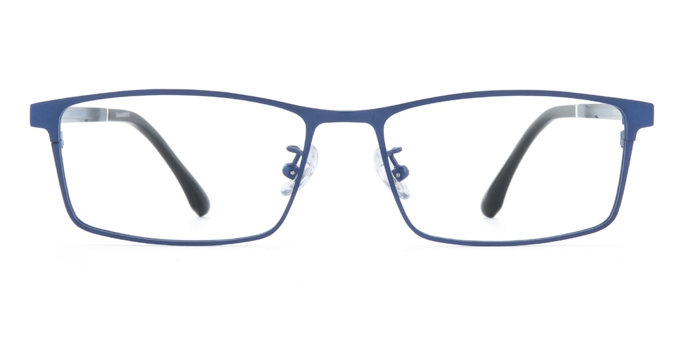 Isaac Blue Rectangle Titanium Eyeglasses