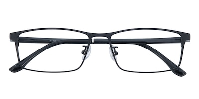 Isaac Black Rectangle Titanium Eyeglasses