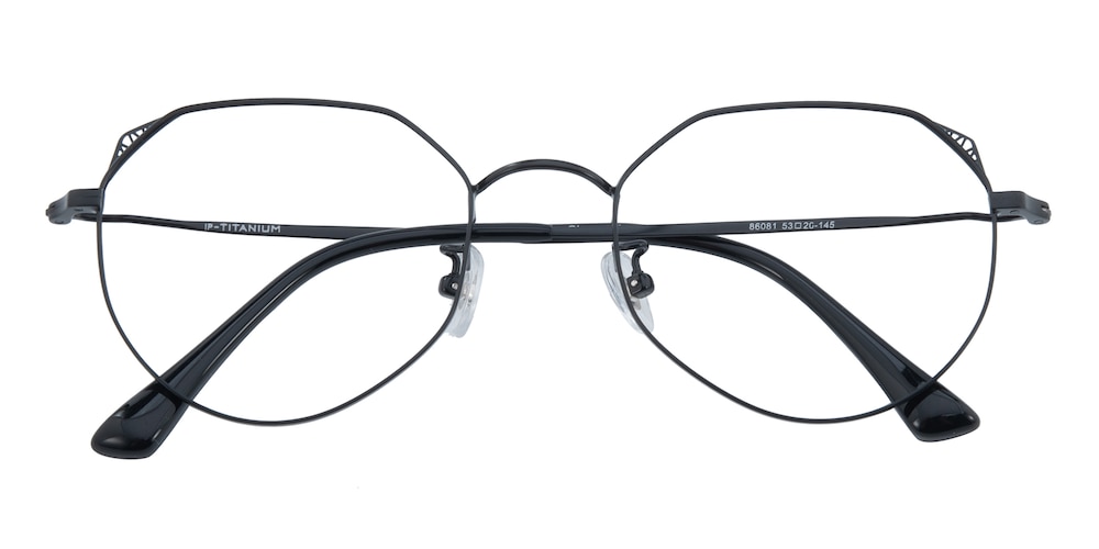 Elaine Black Cat Eye Titanium Eyeglasses