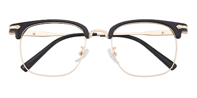 Nicky Black,Golden Rectangle,Browline Titanium,Acetate Eyeglasses