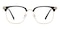 Nicky Black/Golden Rectangle Acetate Eyeglasses