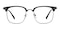 Nicky Black/Gunmetal Rectangle Acetate Eyeglasses