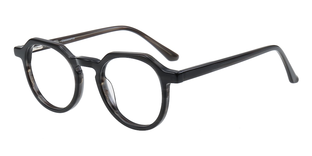 Hunter Black/Gray Polygon Acetate Eyeglasses