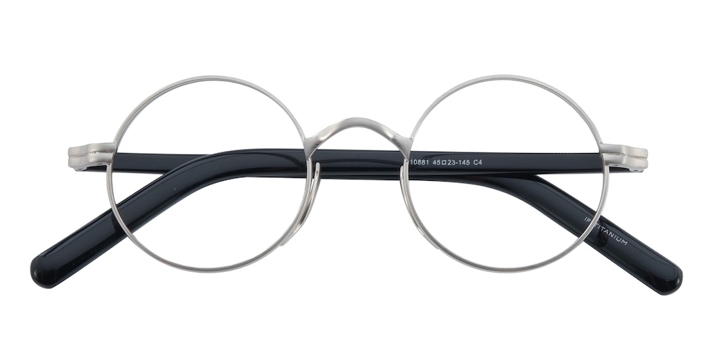 Harold Gunmetal/Black Round Acetate Eyeglasses