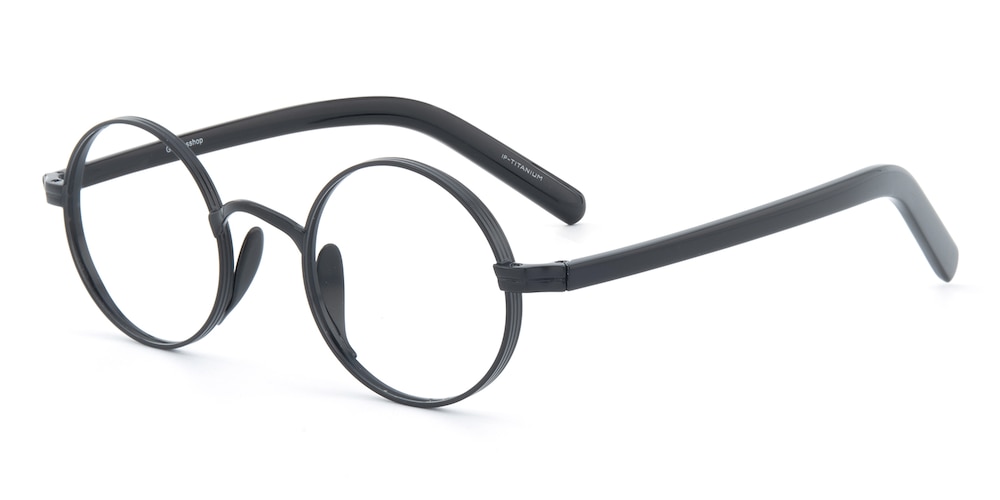 Harold Black Round Acetate Eyeglasses