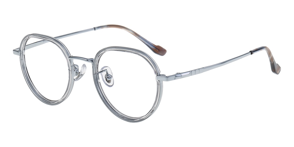 Duluth Silver/Crystal Round TR90 Eyeglasses