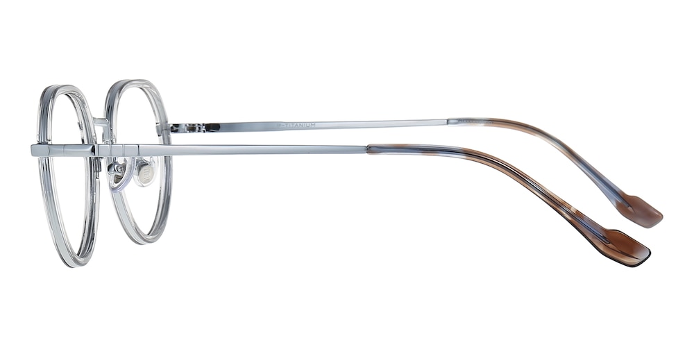Duluth Silver/Crystal Round TR90 Eyeglasses