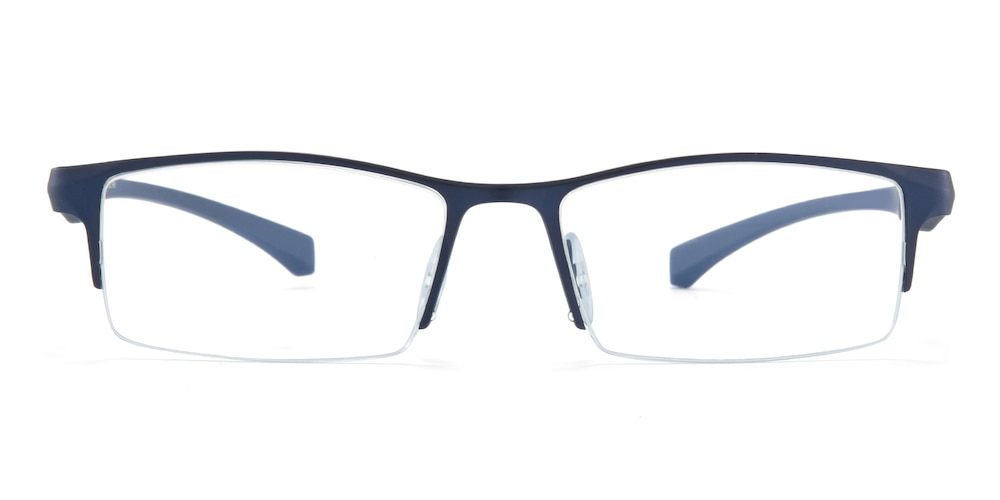 Martin Blue Rectangle Metal Eyeglasses