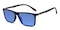 Bruno Black/Gunmetal—Blue Block Phtochromic Blue Rectangle TR90 Eyeglasses