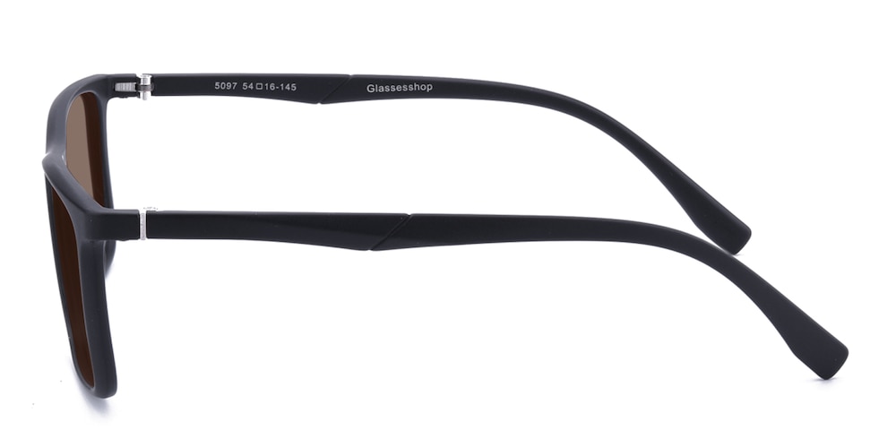Bruno Black—Blue Block Phtochromic Brown Rectangle TR90 Eyeglasses