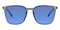 Taurus Gray—Blue Block Phtochromic Blue Square TR90 Eyeglasses