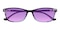 Lydia Black/Floral—Blue Block Phtochromic Purple Rectangle Plastic Eyeglasses
