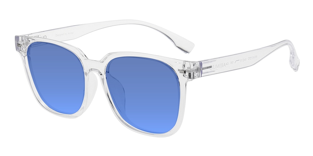 FortMyers Crystal—Blue Block Phtochromic Blue Square TR90 Eyeglasses