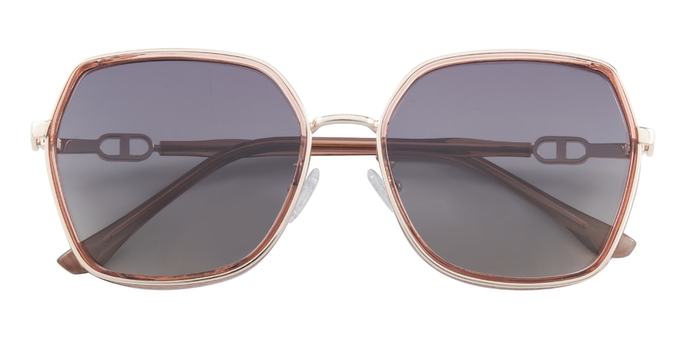Barbara Champagne/Golden Polygon TR90 Sunglasses