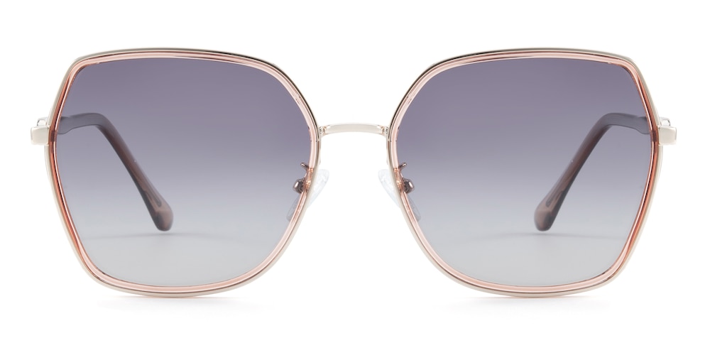 Barbara Champagne/Golden Polygon TR90 Sunglasses