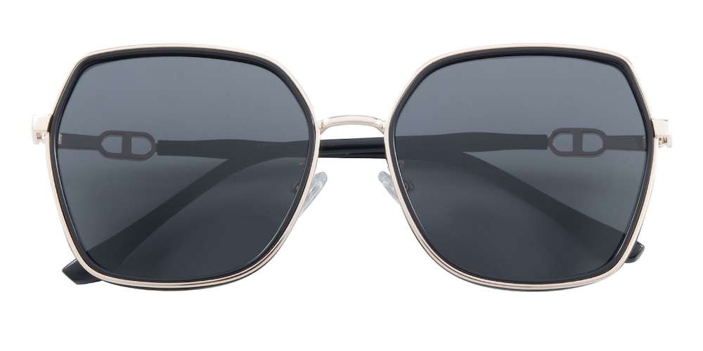 Barbara Black/Golden Polygon TR90 Sunglasses