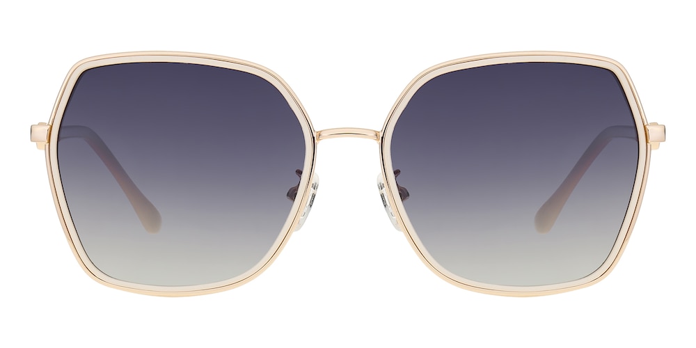 Barbara White/Golden Polygon TR90 Sunglasses