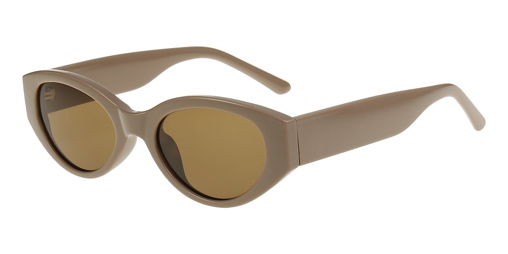 Beverly Khaki Cat Eye TR90 Sunglasses