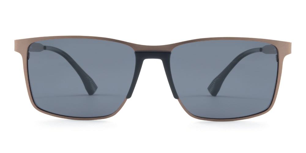 Adrian Brown Rectangle Metal Sunglasses
