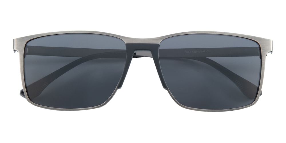 Adrian Gunmetal Rectangle Metal Sunglasses