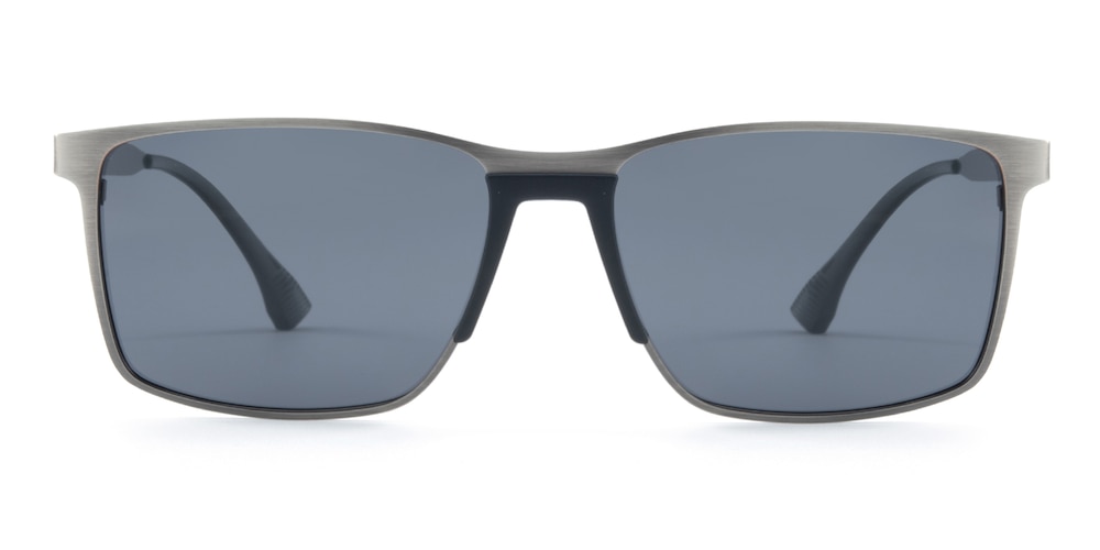 Adrian Gunmetal Rectangle Metal Sunglasses