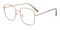 Adale Black/Golden/Green Square Metal Eyeglasses
