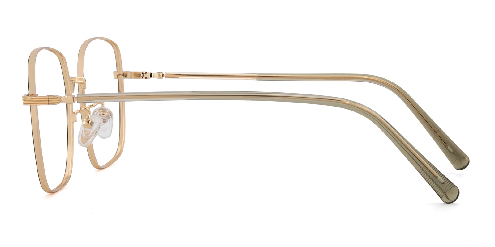 茶 Alda UH Adale Square Black/Golden Eyeglasses | Glassesshop