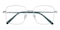 Adale Silver/Lagoon/blue Square Metal Eyeglasses