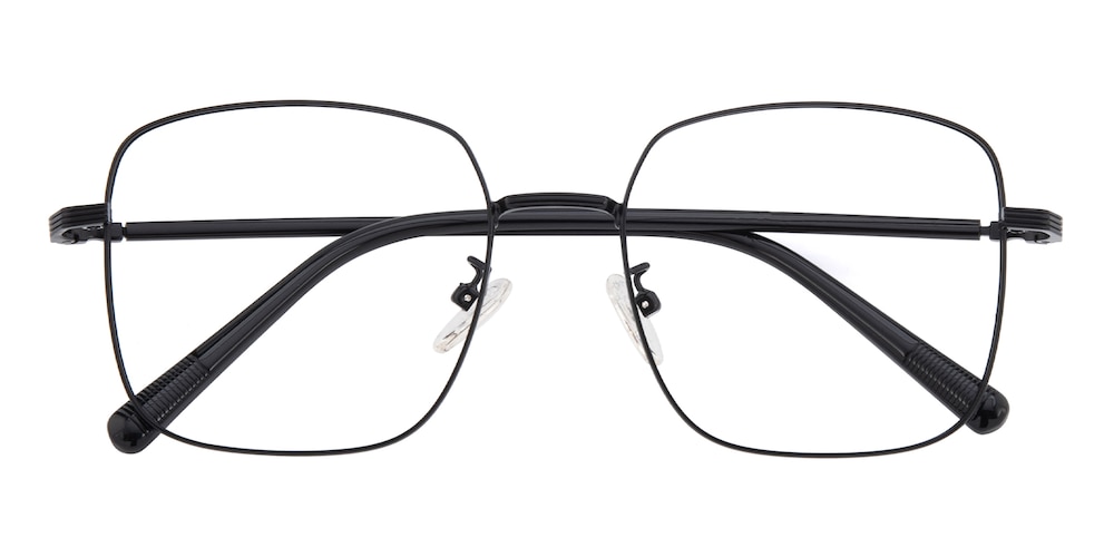 Adale Black Square Metal Eyeglasses