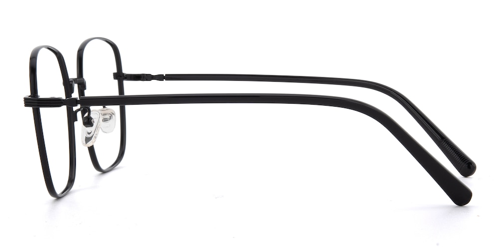 Adale Black Square Metal Eyeglasses