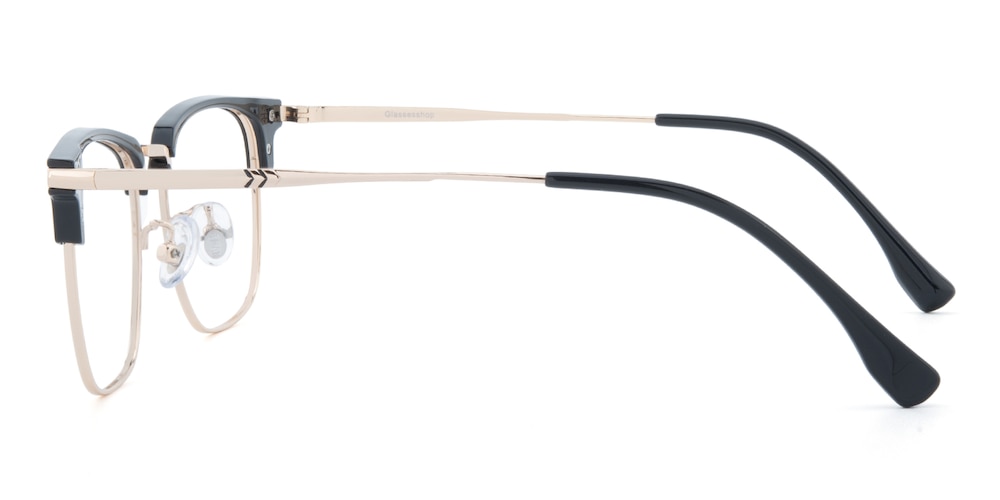 Cicero Black/Rose Gold Rectangle Metal Eyeglasses