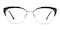 Madge Black/Silver Cat Eye Metal Eyeglasses