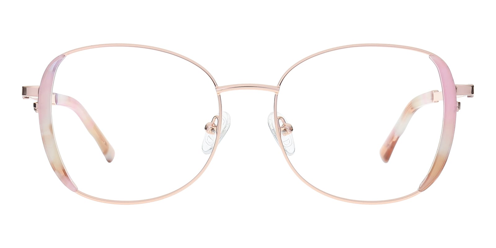 Leona Oval,Cat Eye Rose Gold/Pink Floral Eyeglasses | Glassesshop