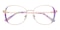 Leona Rose Gold/Purple Floral Oval Acetate Eyeglasses