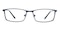 Belloc Blue Rectangle Metal Eyeglasses