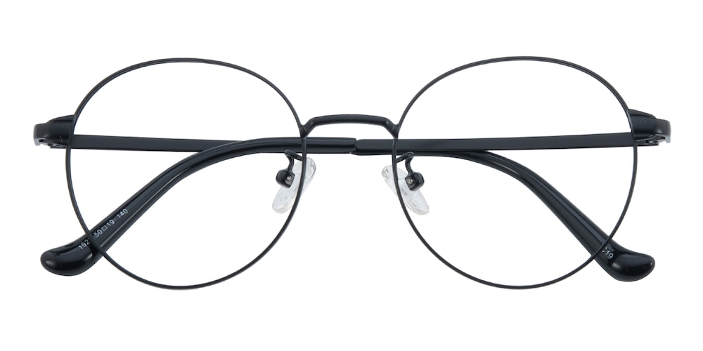 Bruce Black Oval Metal Eyeglasses
