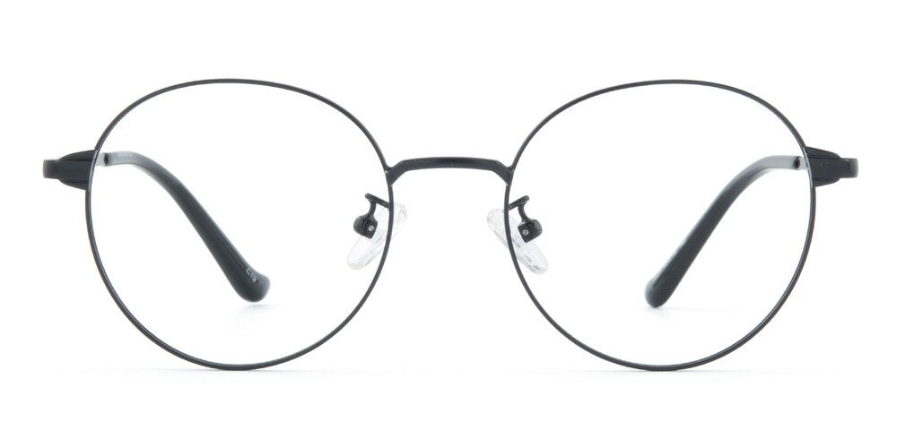 Bruce Black Oval Metal Eyeglasses