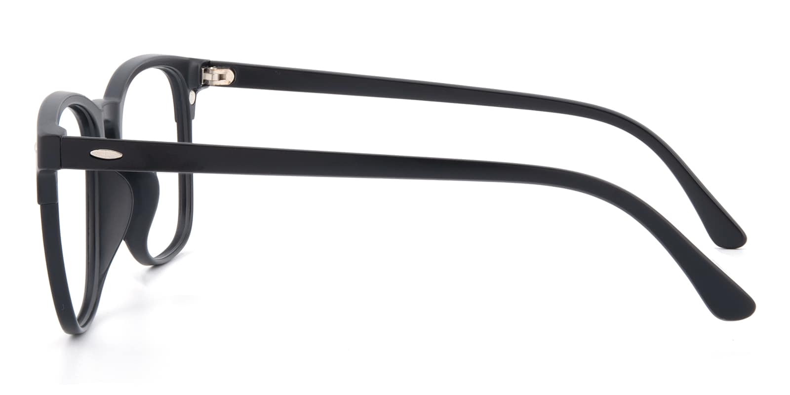 Douglas Square,Browline Black Eyeglasses with Clip-on Sunglasses