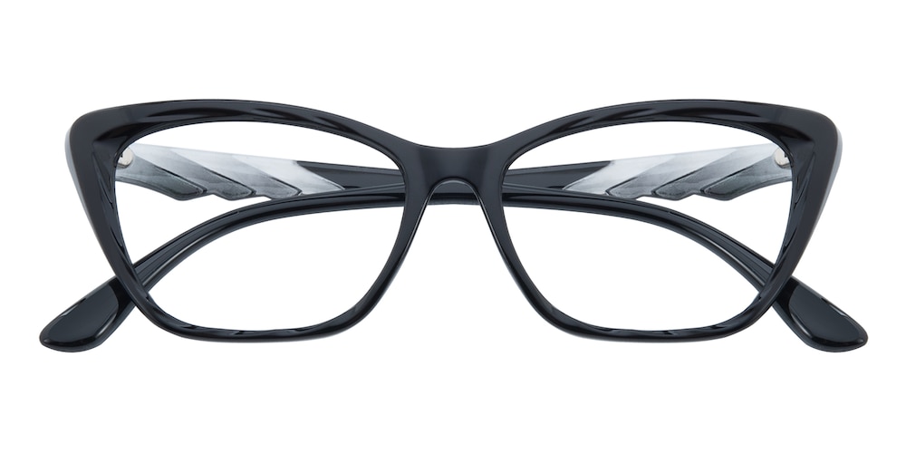 Giselle Black Cat Eye Plastic Eyeglasses