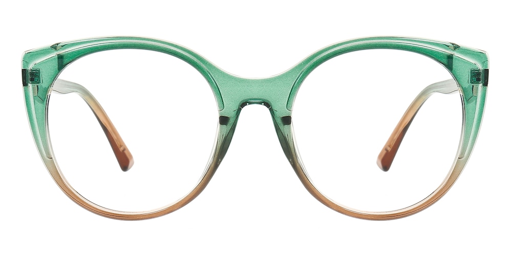 Cynthia Green/Brown Cat Eye TR90 Eyeglasses