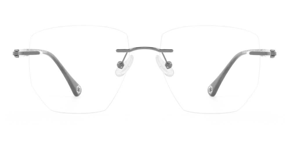 Hiram Gunmetal Polygon Titanium Eyeglasses