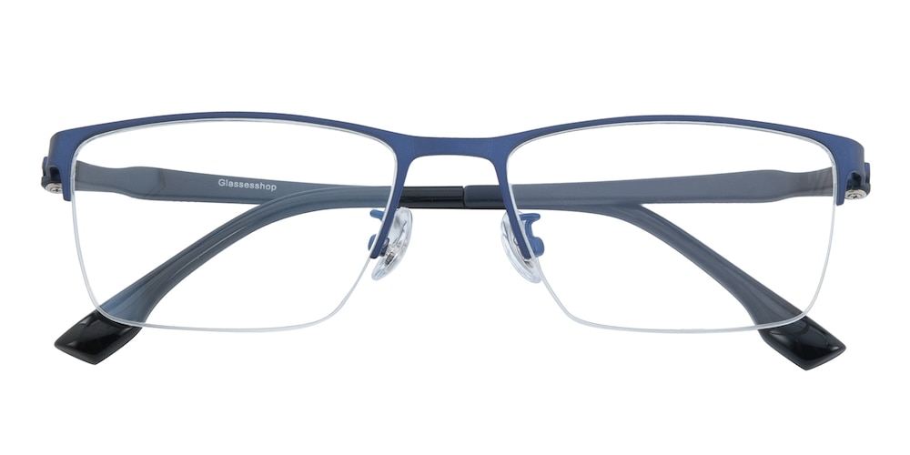Herry Blue Rectangle Metal Eyeglasses
